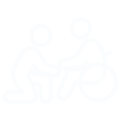 icon showing person helping another person in wheelchair