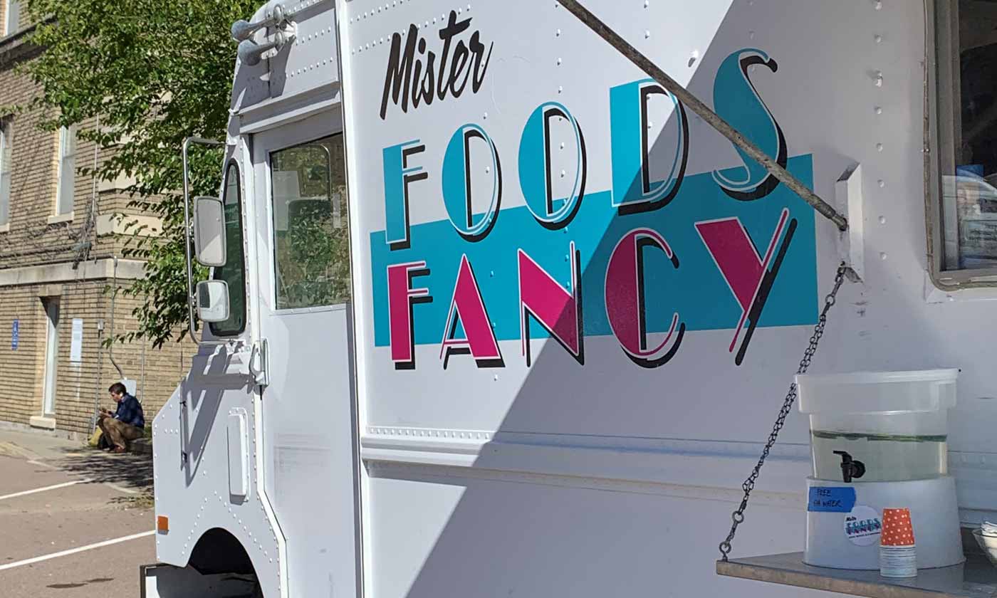 close-up photo of food truck parked on street